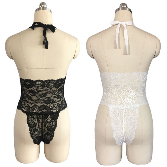 Sexy lingerie lace cheeky bodysuit/teddy in black - Picture 3 of 6